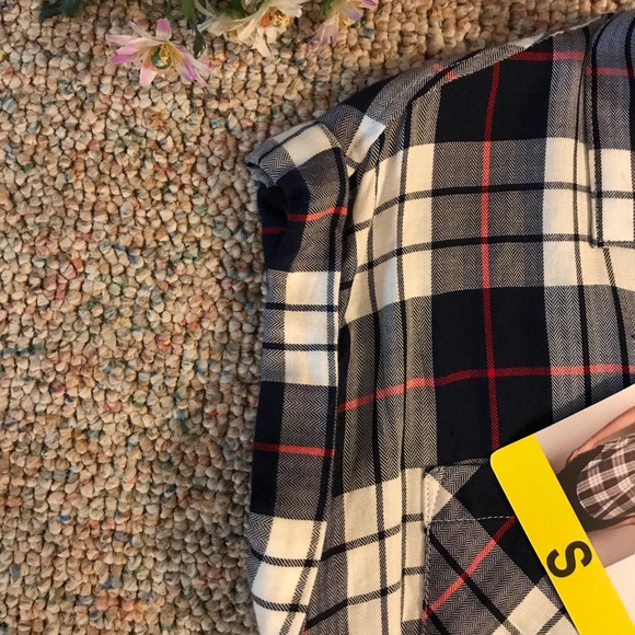 NWT Jachs Girlfriend Women’s Red White Blue Short Sleeve High Low Tunic Sz S - Picture 8 of 8